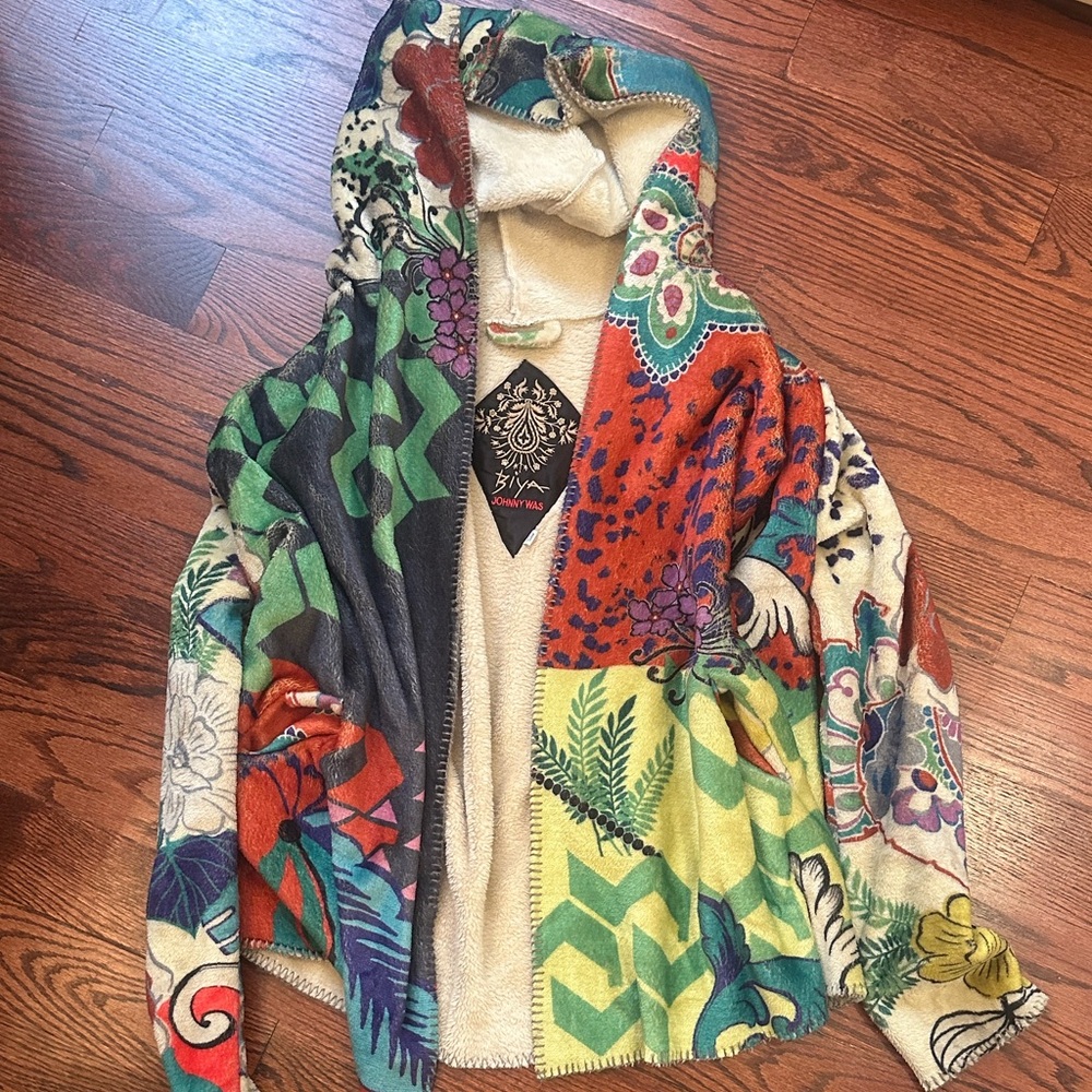 Johnny Was Multicolor Patterned hoodie jacket excellent new condition